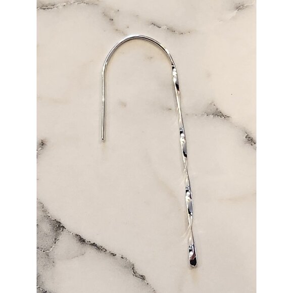 Sterling Silver Twisted Drop Threader Earrings For Women - Picture 4 of 5